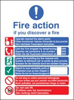 Multi-lingual fire action manual lift