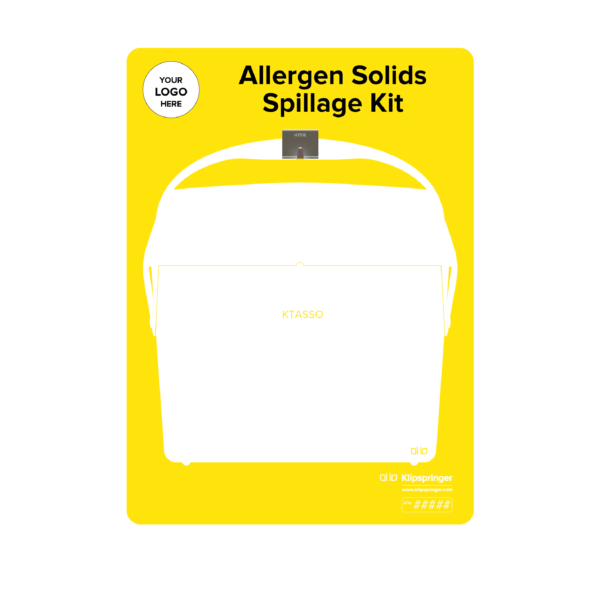Allergen Spillage Solids Kit Shadow Board, Yellow