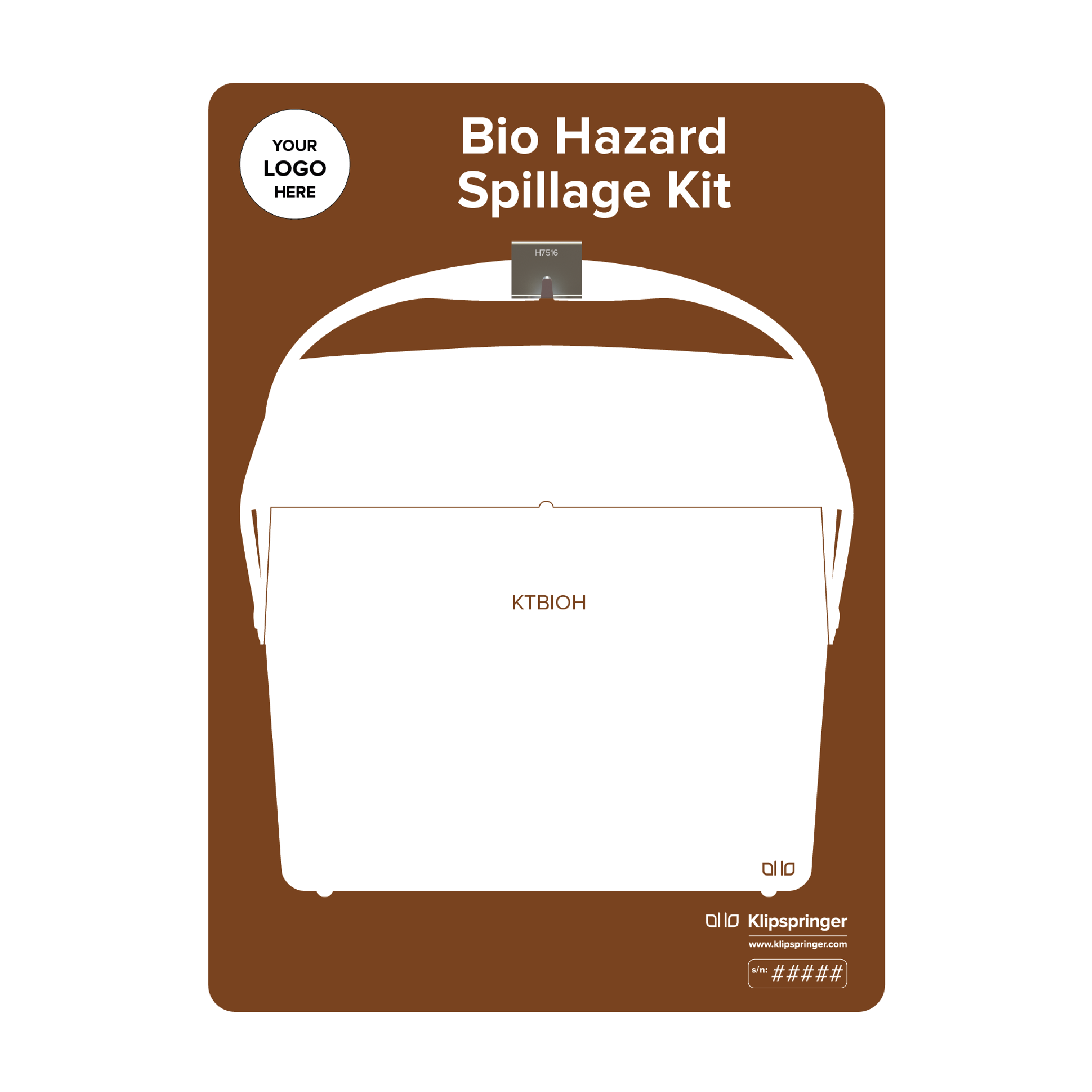 Bio Hazard Spillage Kit Shadow Board, Brown