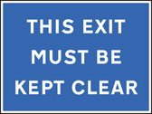 This exit must be kept clear