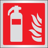 Extinguisher symbol 175x175mm aluminium