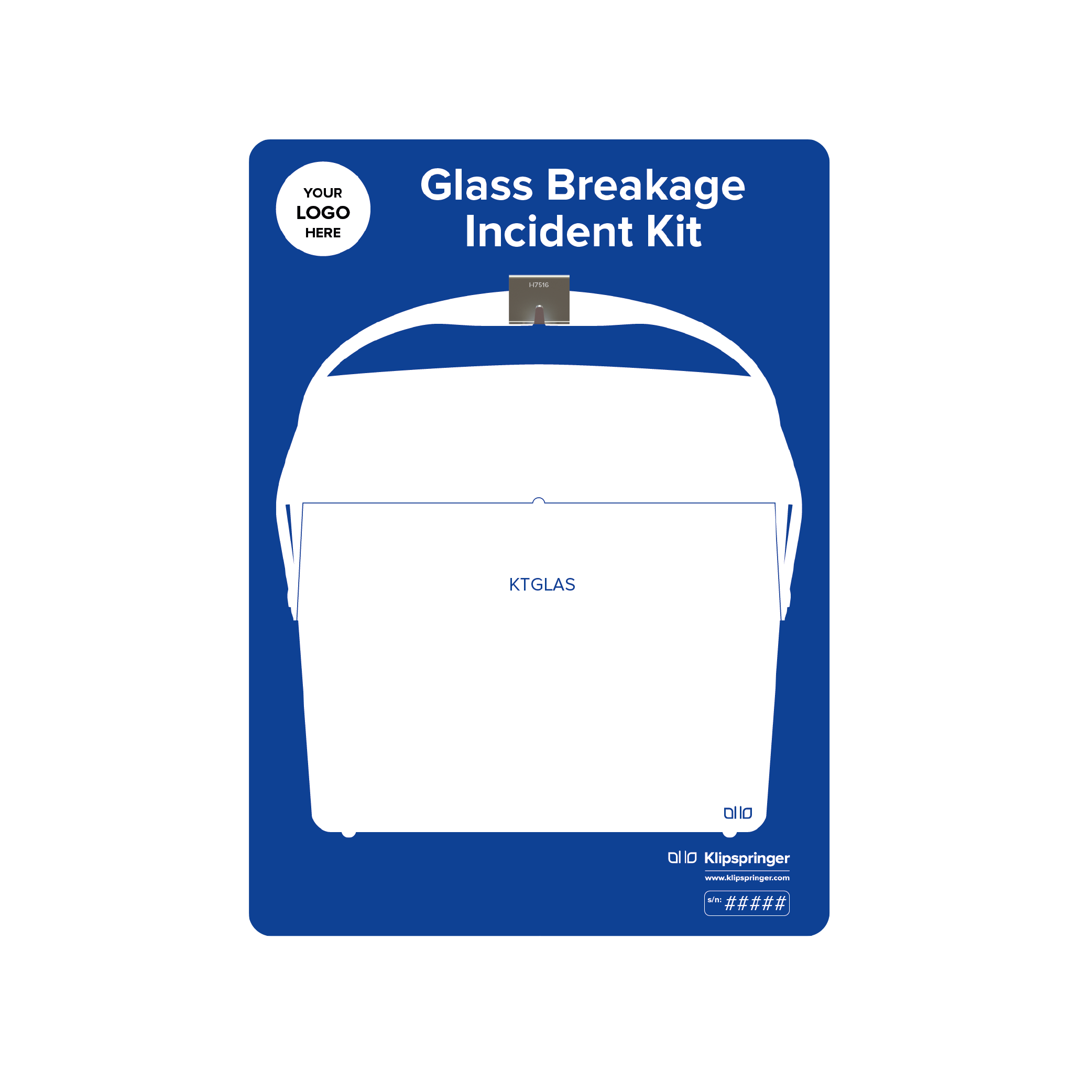 Glass Breakage Spillage Kit Shadow Board, Blue