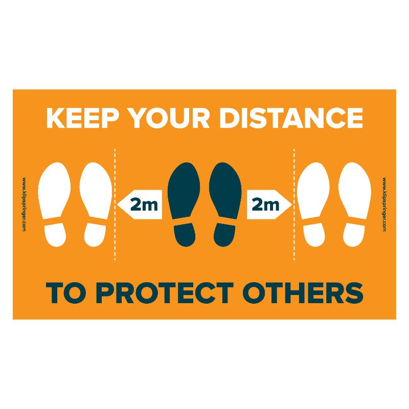 "Keep Your Distance To Protect Others, 2 Metres" Floor Vinyl - Rectangular