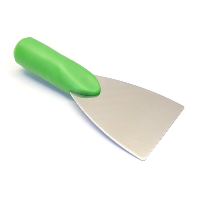 Narrow scraper - threaded - stiff s/s blade, 80 mm, green
