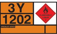 Hazchem placard - diesel/gas oil alum