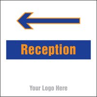 Reception, arrow left site saver sign 400x400mm