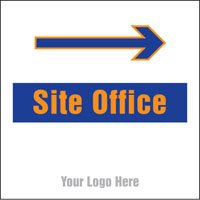 Site office, arrow right site saver sign 400x400mm