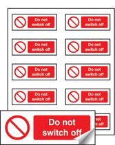 Do not switch off sheet of 10 labels 40x18mm