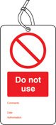 Do not use double sided safety tags (pack of 10)