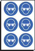 Eye protection symbol 100mm dia - sheet of 6
