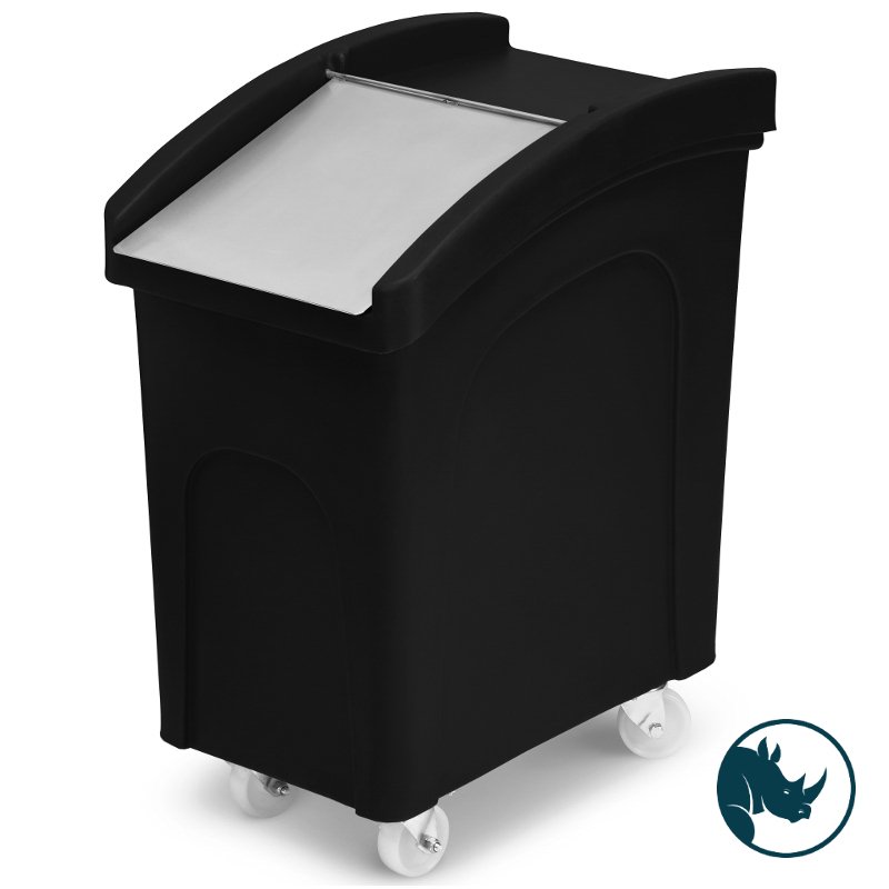 Ingredient dispensing truck - 90 ltr, stainless steel dispensing lid, black