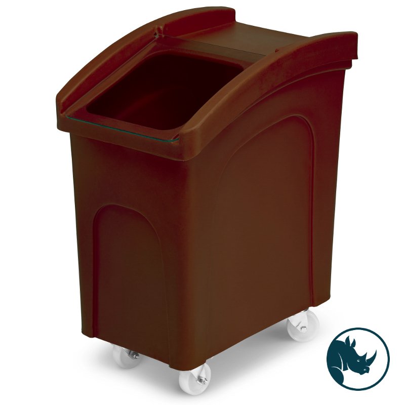 Ingredient dispensing truck - 90 ltr, clear polycarbonate dispensing lid, brown