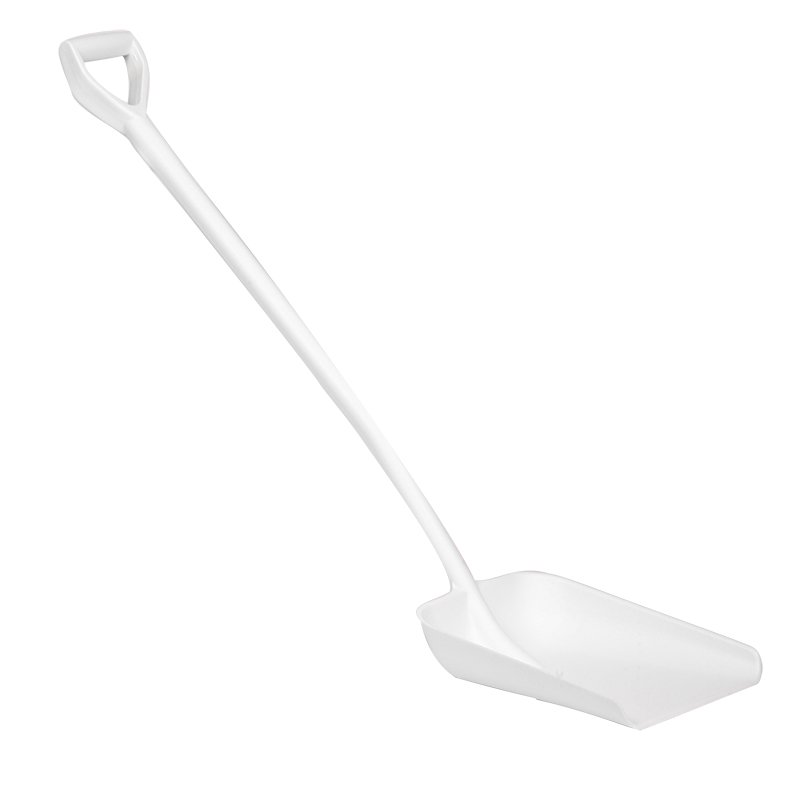 One Piece Ergo. Shovel - Large Blade, Long Handle, White