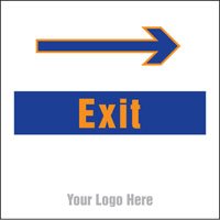 Exit, arrow right site saver sign 400x400mm