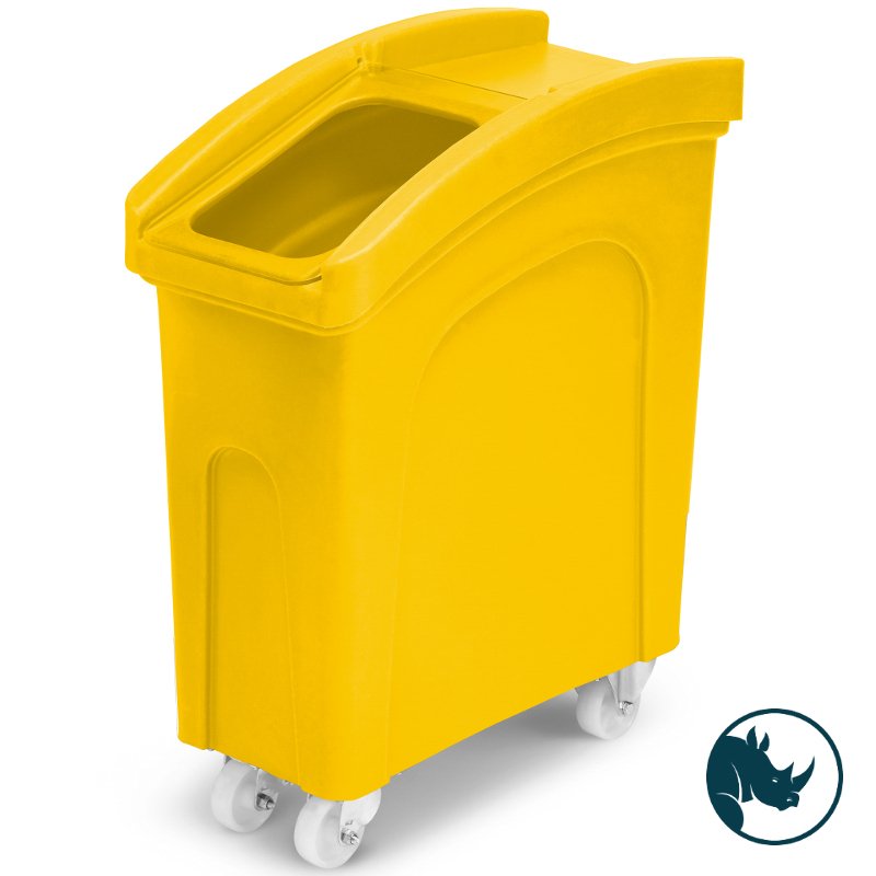 Ingredient dispensing truck - 65 ltr, clear polycarbonate dispensing lid, yellow
