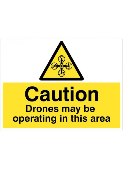 Caution Drones may be operating in this area