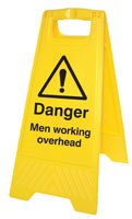 Danger men working overhead (free-standing floor sign)