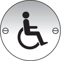 Disabled symbol 76mm dia aluminium sign