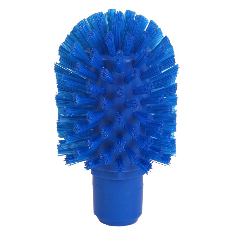 Tube brush (for threaded handle) - medium/stiff PBT bristle, 80mmØ, blue