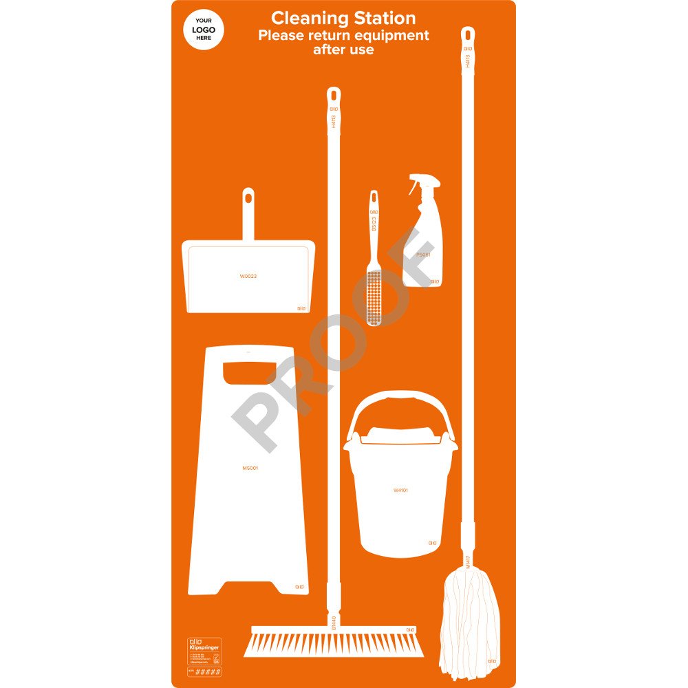 Floor Mopping Station (with utensils) - Orange