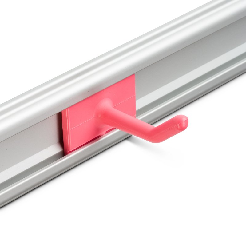 Hook - For wall rail, Pink