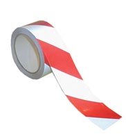 Reflective adhesive safety tape red/white 50mm x 25m