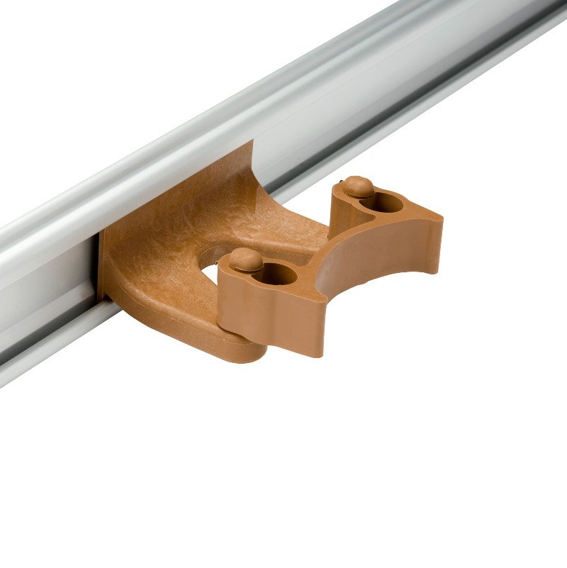Holder - For Wall Rail, Band Type 22/32 ∅mm, Brown
