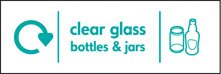 WRAP Recycling Sign - Clear glass bottles & jars