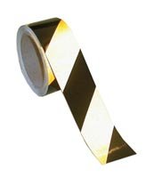 Reflective adhesive safety tape black/yellow 50mm x 25m