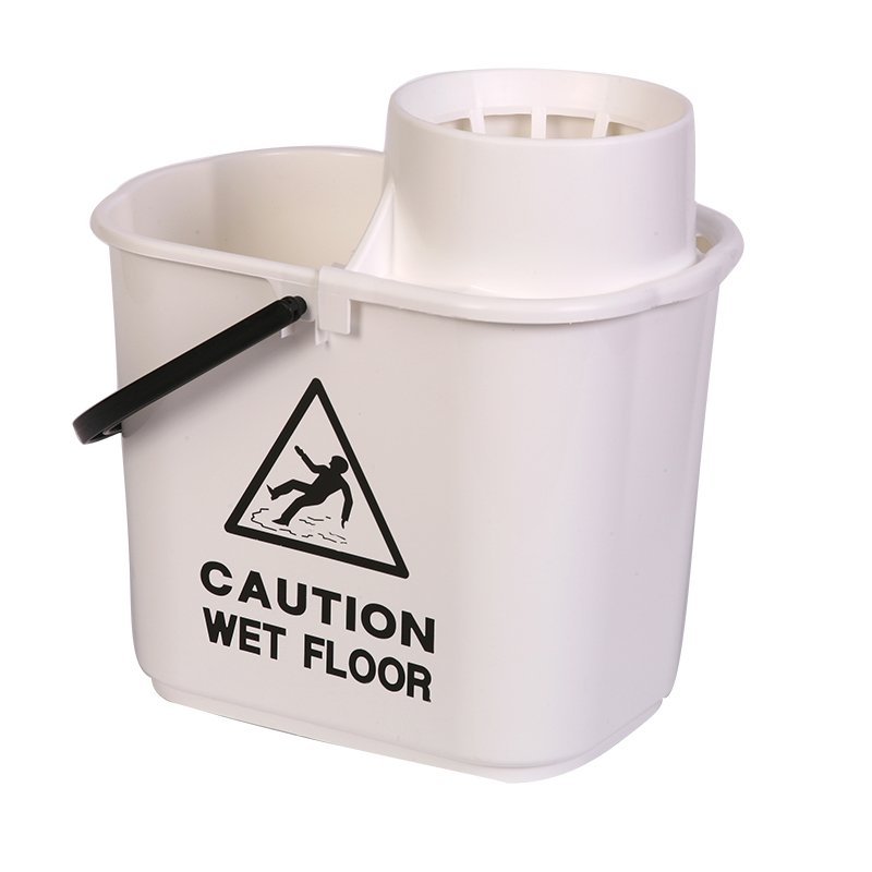 Professional Socket Mop Bucket And Sieve - 14 Ltr, White