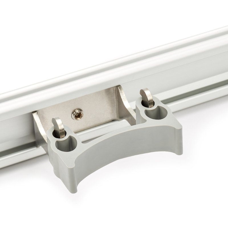 Stainless Steel Holder - For Wall Rail, Band Type 28/38 mm∅, Grey