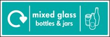 WRAP Recycling Sign - Mixed glass bottles & jars