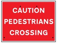 Caution pedestrians crossing, 600x450mm Re-Flex Sign (3mm reflec