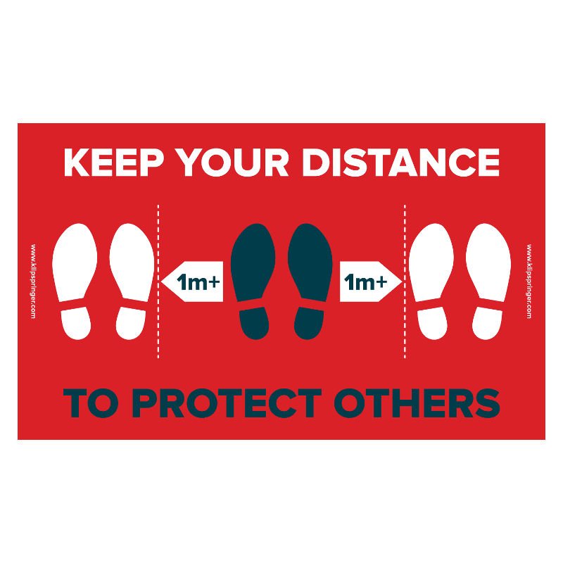 "Keep Your Distance To Protect Others, 1 Metre+" Floor Vinyl - Rectangular