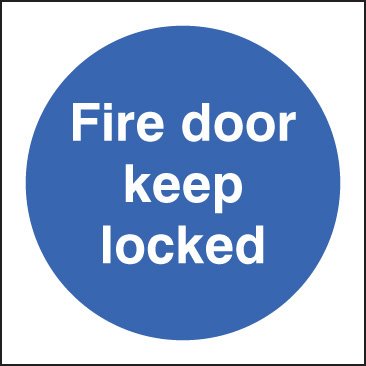 In event of fire do not use lift 150x200mm adhesive backed
