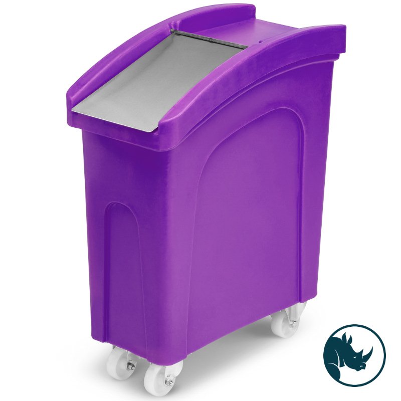 Ingredient dispensing truck - 65 ltr, stainless steel dispensing lid, purple