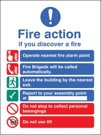 Fire action auto dial with lift