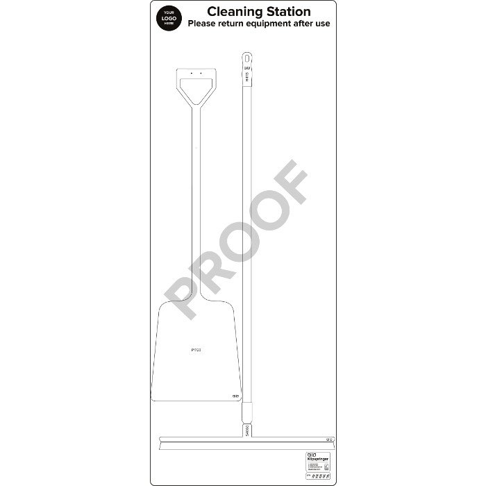 Cleaning Station with Shovel and Squeegee- White