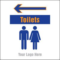 Toilets, arrow left site saver sign 400x400mm