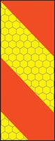 ECE70 Vehicle marking plate 140x300mm right hand vertical chevron