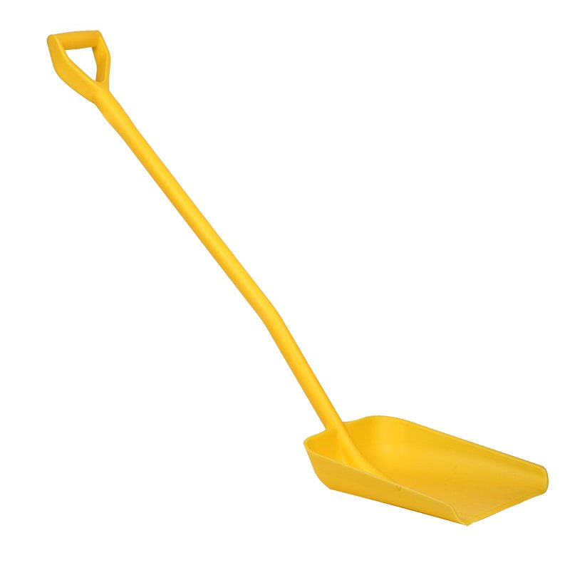 One Piece Ergo. Shovel - Large Blade, Long Handle, Yellow