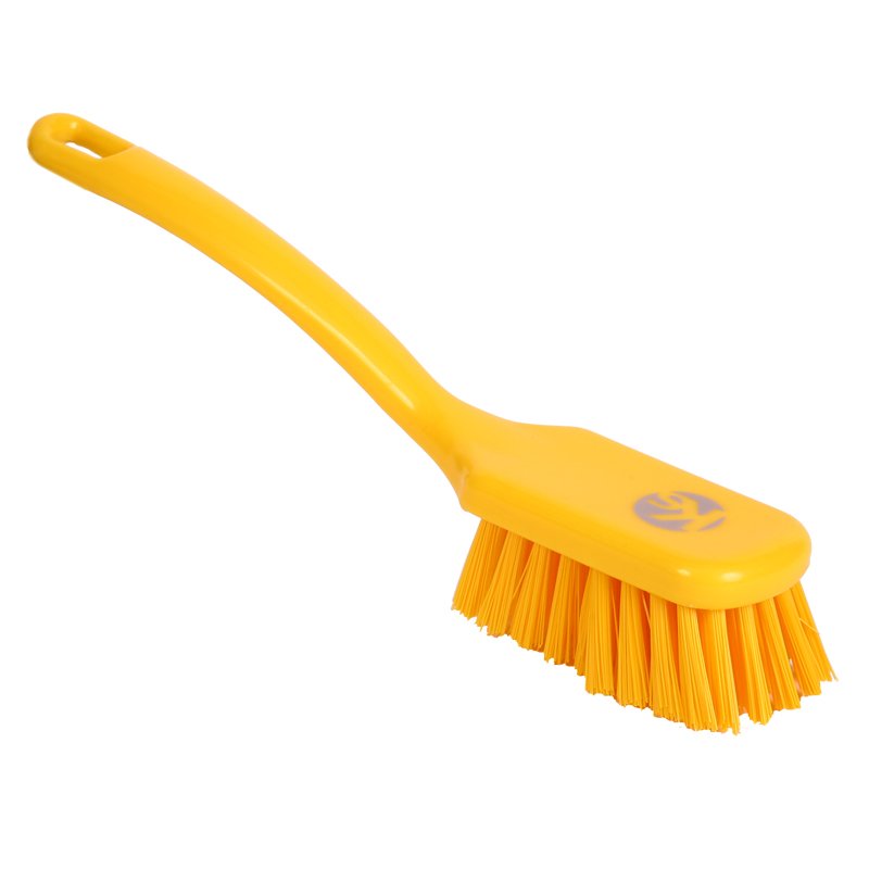 Short Utility Brush - Stiff PBT Bristle, 270mm, Yellow