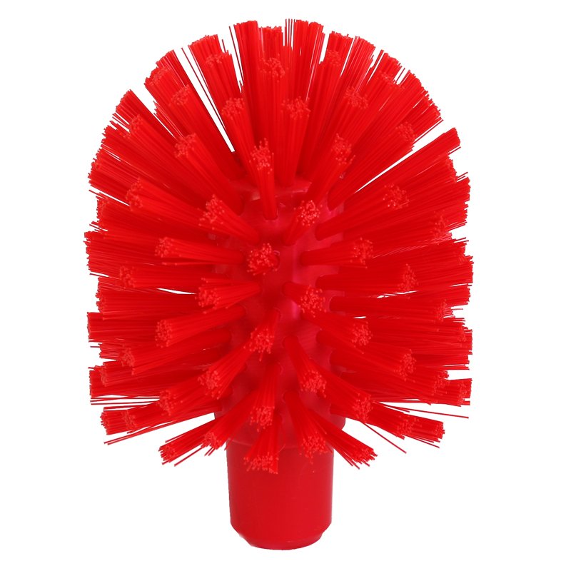 Tube Brush (for threaded handle) - Medium/Stiff PBT Bristle, 120mmØ, Red