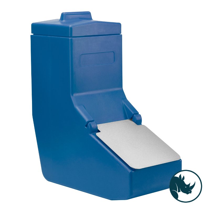 Ingredient dispensing bin - 40 Ltr, stainless steel dispensing lid, blue