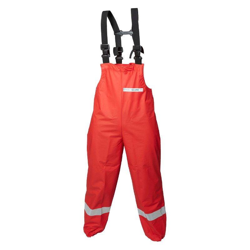 Washguard Chemical Resistant Bib & Brace Medium, Red