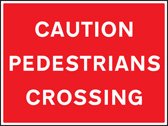 Caution pedestrians crossing